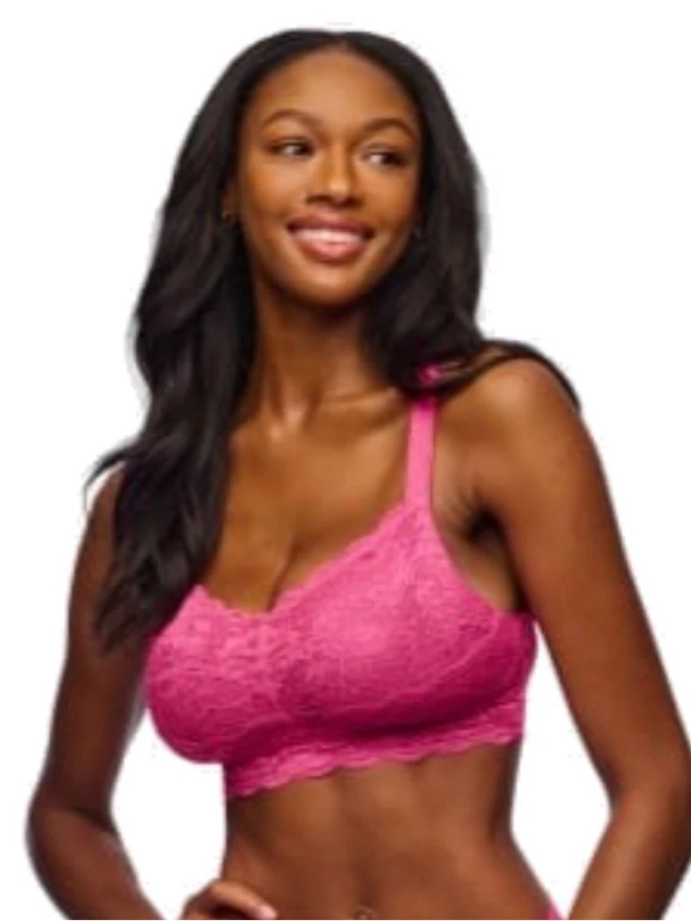NWT $80 Cosabella Pink Never Say Never Curvy Sweetie Bralette Lace Pullover Bra